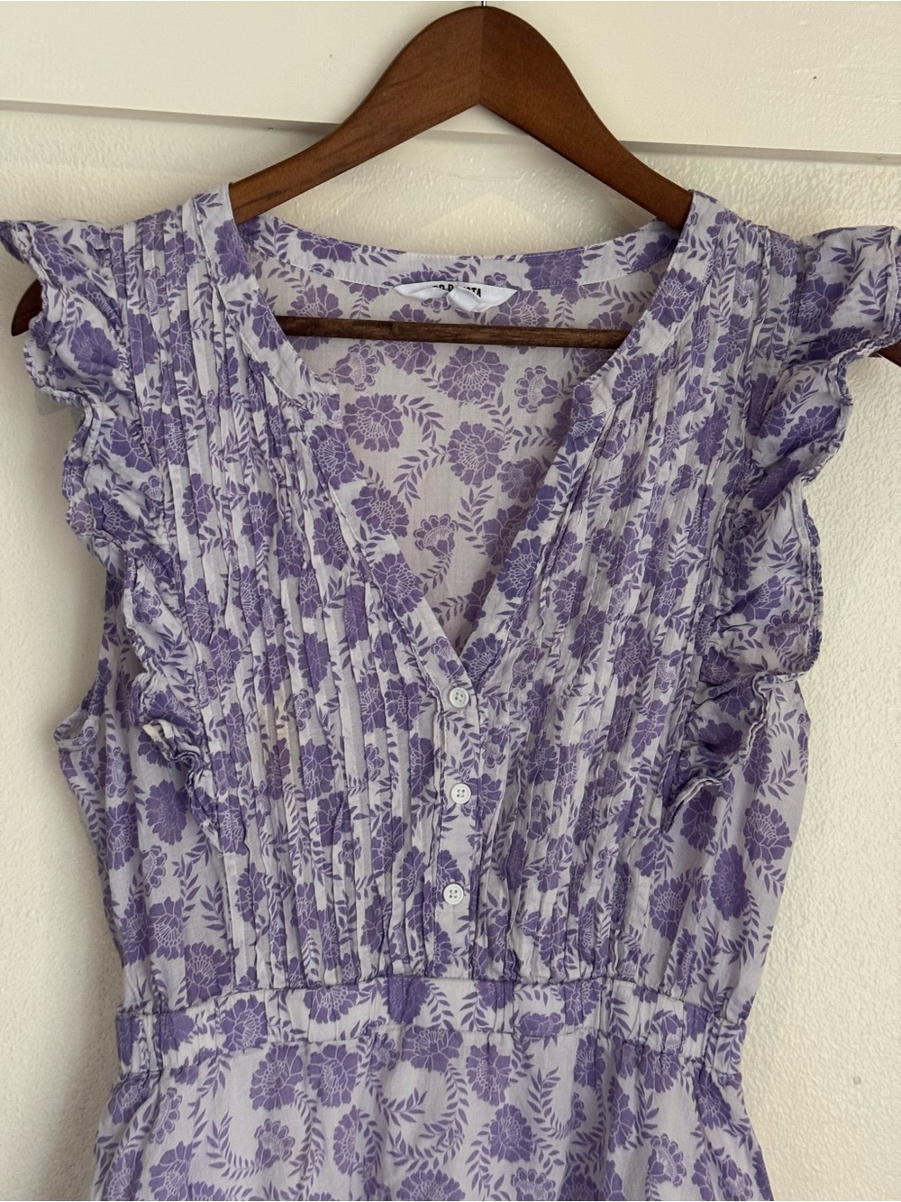BB Dakota Steve Madden Purple Floral Ruffle Mini Dress Size L - Picture 3 of 9